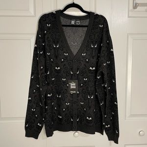 Disney x Cakeworthy Haunted Mansion Wallpaper V-Neck Cardigan Halloween Sweater